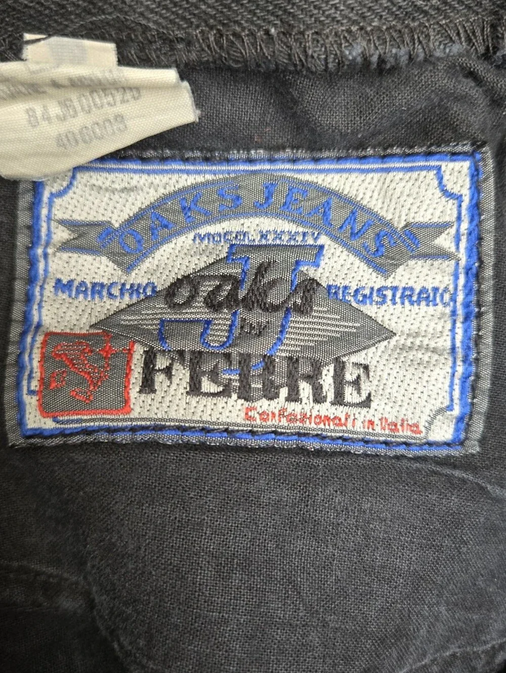 Vintage 80s Oaks by Ferré Denim Mini Skirt Leather Yoke Designer Italy XS